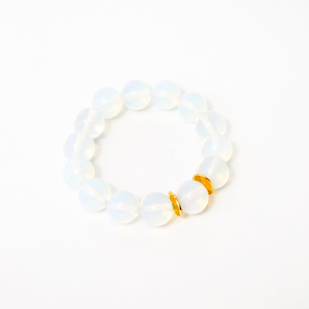 Chunky Natural Moonstone with Gold Plated Accent Spacers
