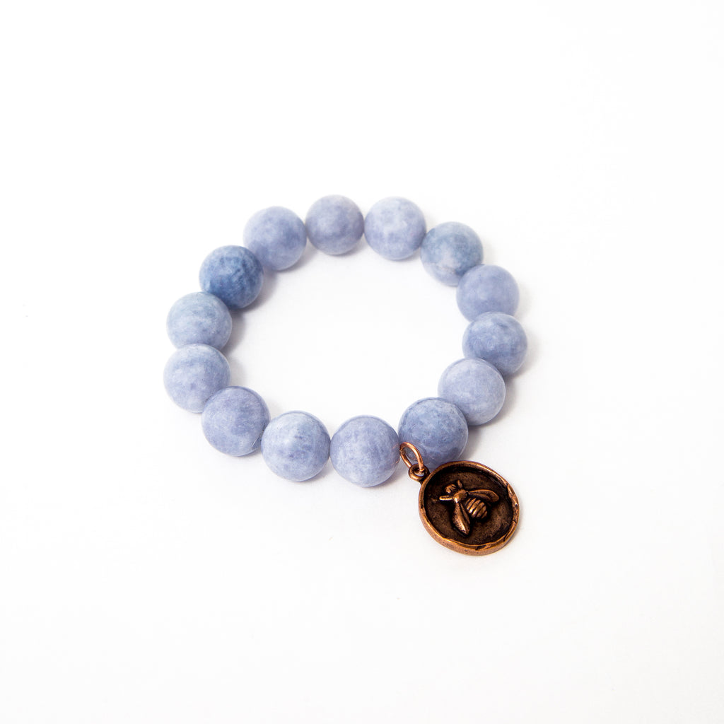 Chunky Angelite with Queen Bee Charm