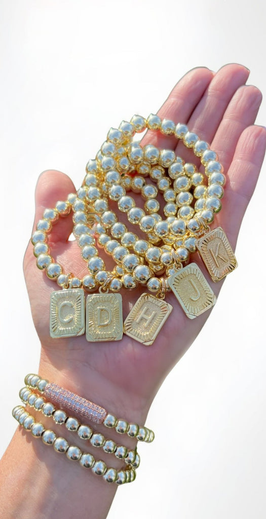 Gold Initial Stackers